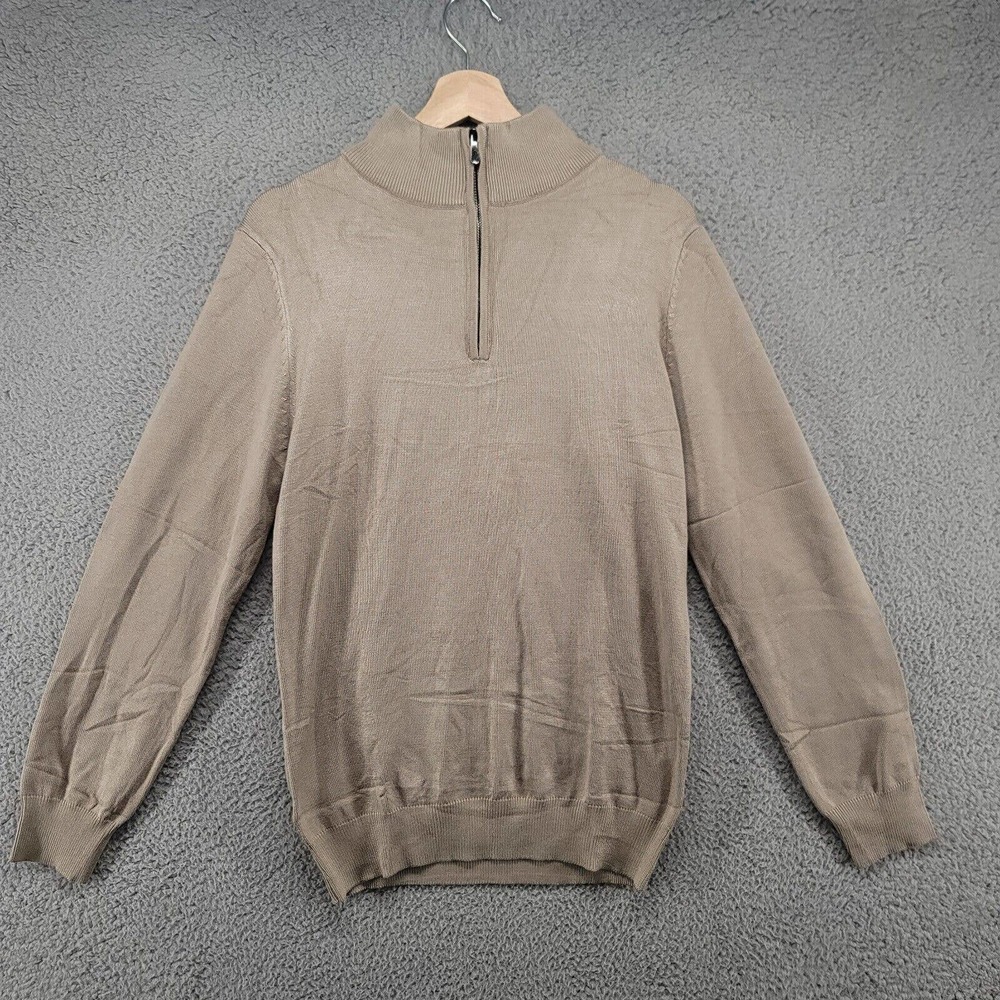 Coofandy sweater Mens Small Viscose beige sweater‎ 1/4 zip